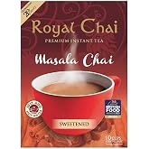&lrm;Royal Chai | Masala Chai Sweetened | 10 Count Single Box | All Natural, No Preservatives | Premium Instant Tea | Made in the UK