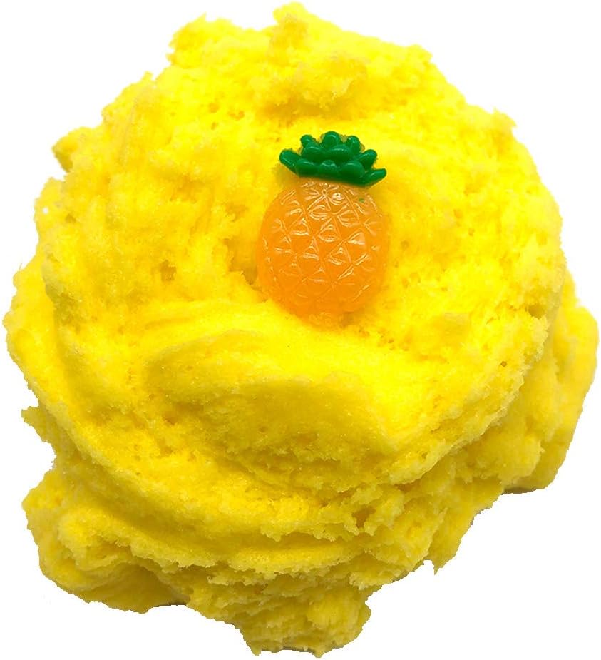 Fruit Crystal Slime Rainbow Fluffy Slime Cute Super Soft Jumbo Fluffy Floam Slime Putty Stress Relief Toy Cream Scented Sludge Clay Snow Mud Toys Gifts for Kids Adults Party Favors (60ml Pineapple)