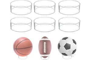 OnFireGuy 3 inch Acrylic Ball Display Stand | Basketball, Volleyball, Soccer, Softball & Bowling Ball | 3 inch Display Ring Pedestal | Ideal Ball Stands for Displaying Your Sports Balls