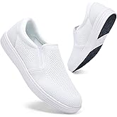 konhill Men's Slip on Shoes, Casual Breathable Boat Sneakers with Arch Support Lightweight Mesh Beach Loafers for Driving Walking Skate