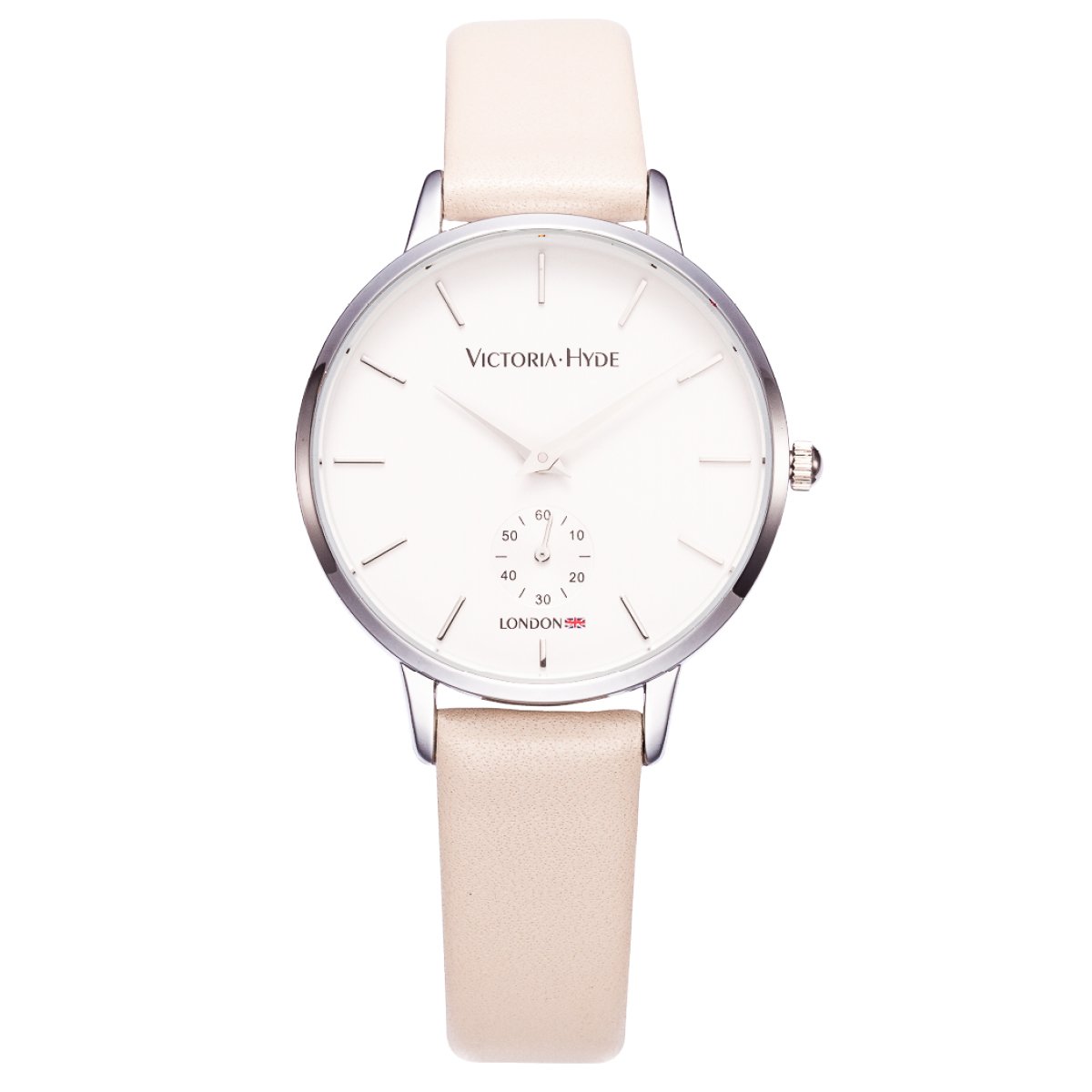 VICTORIA HYDE Fashion Elegant Women Watch with Clear White Dial Analog Quartz Detachable Genuine Leather Strap