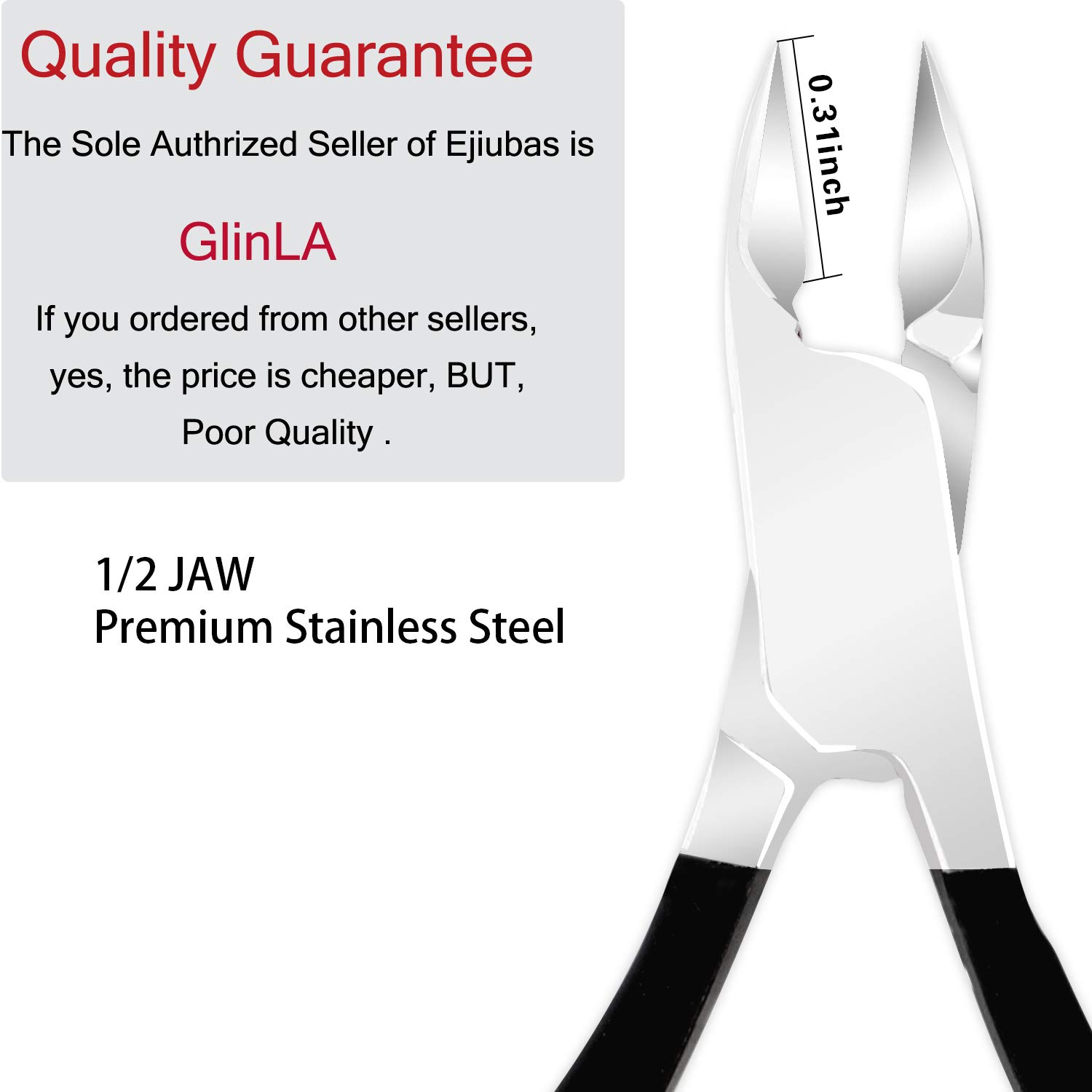 Cuticle Trimmer with Cuticle Pusher - Ejiubas Cuticle Remover Cuticle Nipper Professional Stainless Steel Cuticle Cutter Clipper Durable Pedicure Manicure Tools for Fingernails and Toenails Black: Beauty