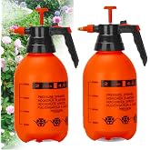 MRPAPA 2 Pack Handheld Pump Sprayer, Garden Pressure Water Spray Bottle with Adjustable Brass Nozzle for Plants (2LOrange-2PCS)