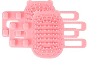 YOUNGFLY 2 Pack Cat Self Groomer Cat Brush Hair Wall Scratcher Pet Rubbing Corner Grooming Combs Self Massage Cleaning Tool Indoor for Long & Short Fur Cats Glove Bathing Brush Dogs Pink