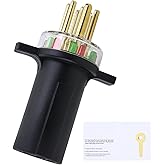 TOVOP auto #7865L 7-Way Round Pin Tractor Plug Tester Trailer Circuit | Connected to 7 Way Round Electrical Connector | Work on SAE J560 Style | Troubleshooting Through LED Lights