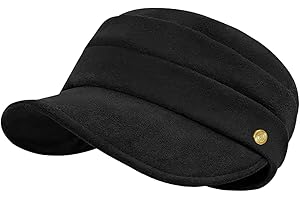 huablo Women's Suede Flat Top Newsboy Cap - Soft Brim & Hook - and - Loop Adjustment - Fall Winter Cabbie Paperboy Hats