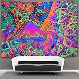 POP MKYTH Trippy Smoke Mushrooms Wall Tapestry Hippie Art Tapestry Wall Hanging Home Decor Extra Large tablecloths 60x80 inches for Bedroom Living Room Dorm Room