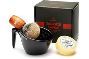 Anbbas Badger Hair Shaving Brush with 100g Shaving Soap Refill and Upgrade Lathering Way-POP Mug A5 Melamine,Foaming Set for Men Wet Shave,Women Girls Hair Removal