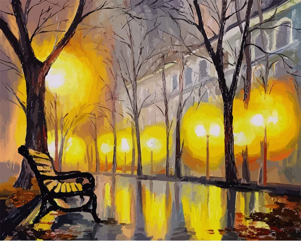 DIY Paint by Numbers for Adults Children ABEUTY Maple Leaf and Puppy Dog 16x20 inches Number Painting Art Therapy