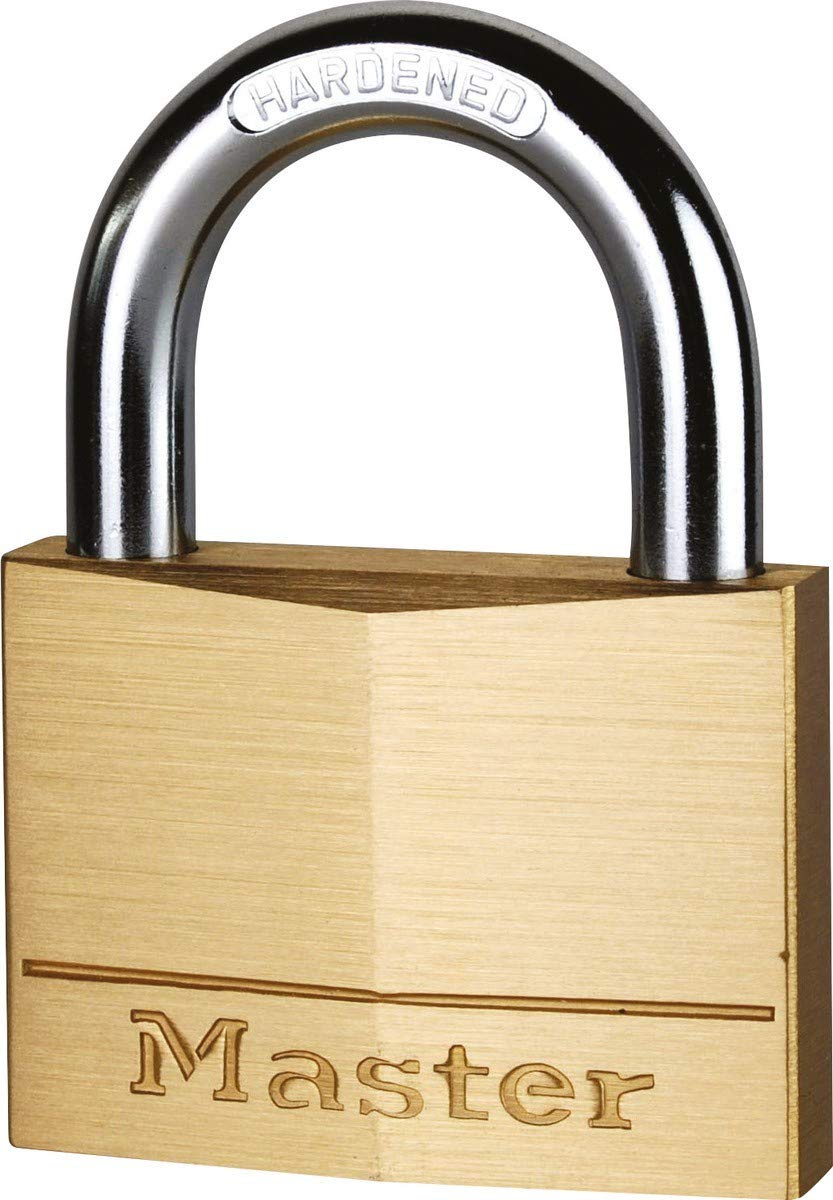 Master Lock 120EURD Small Key Padlock with Brass Body, Gold, 3,4 x 2 x 1 cm