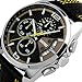 YISUYA Military Men's Leather Strap Waterproof Sports Chronograph Quartz Watch with Date Wrist Watches