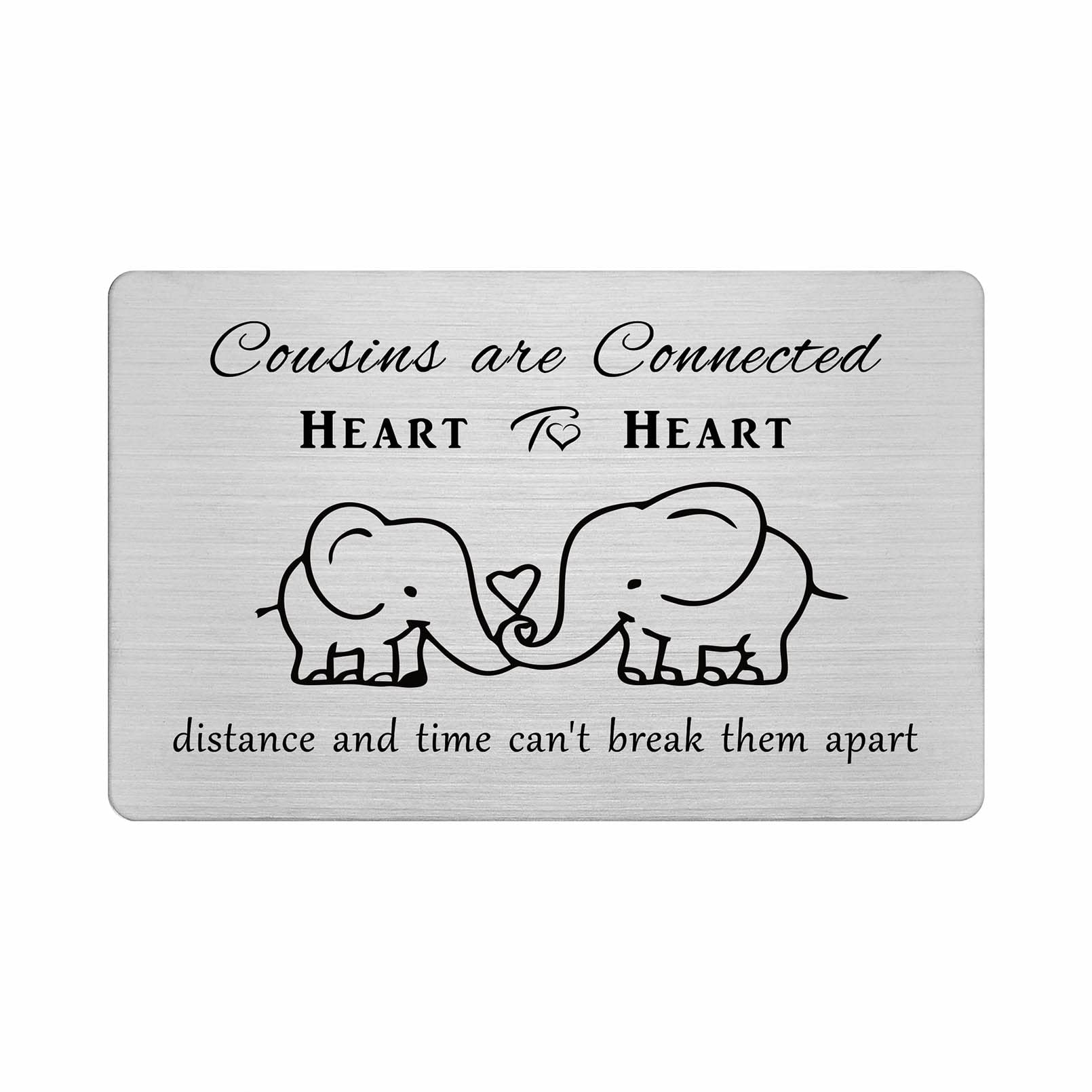 FALOGI Cousin Wallet Card, Cousin Birthday Gifts for Men Women, Cousins Are Connected Heart to Heart
