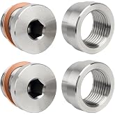 joytrace M18x1.5 Oxygen Sensor Weld Bungs &amp; Plugs Kit (2 Bungs/2 Plugs) | Stainless Steel Welding Adapters