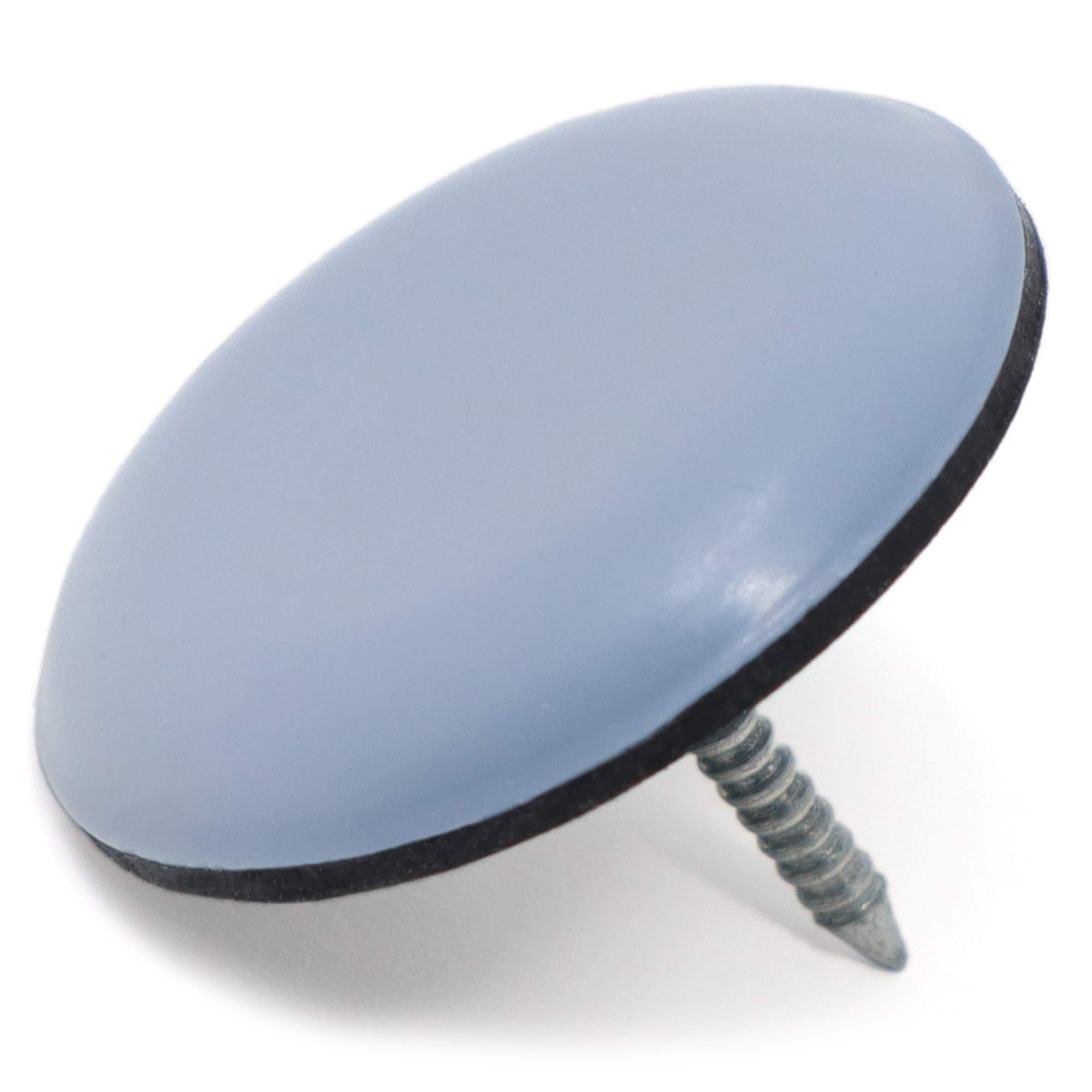Adsamm® / 16 x PTFE Glides with nail | Ø 1,18'' (Ø 30 mm) | grey-blue | round | Premium quality furniture sliders with nail by Adsamm®