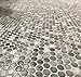 3/4 X 3/4 Grey Penny Round Glossy Finish Porcelain Mosaic