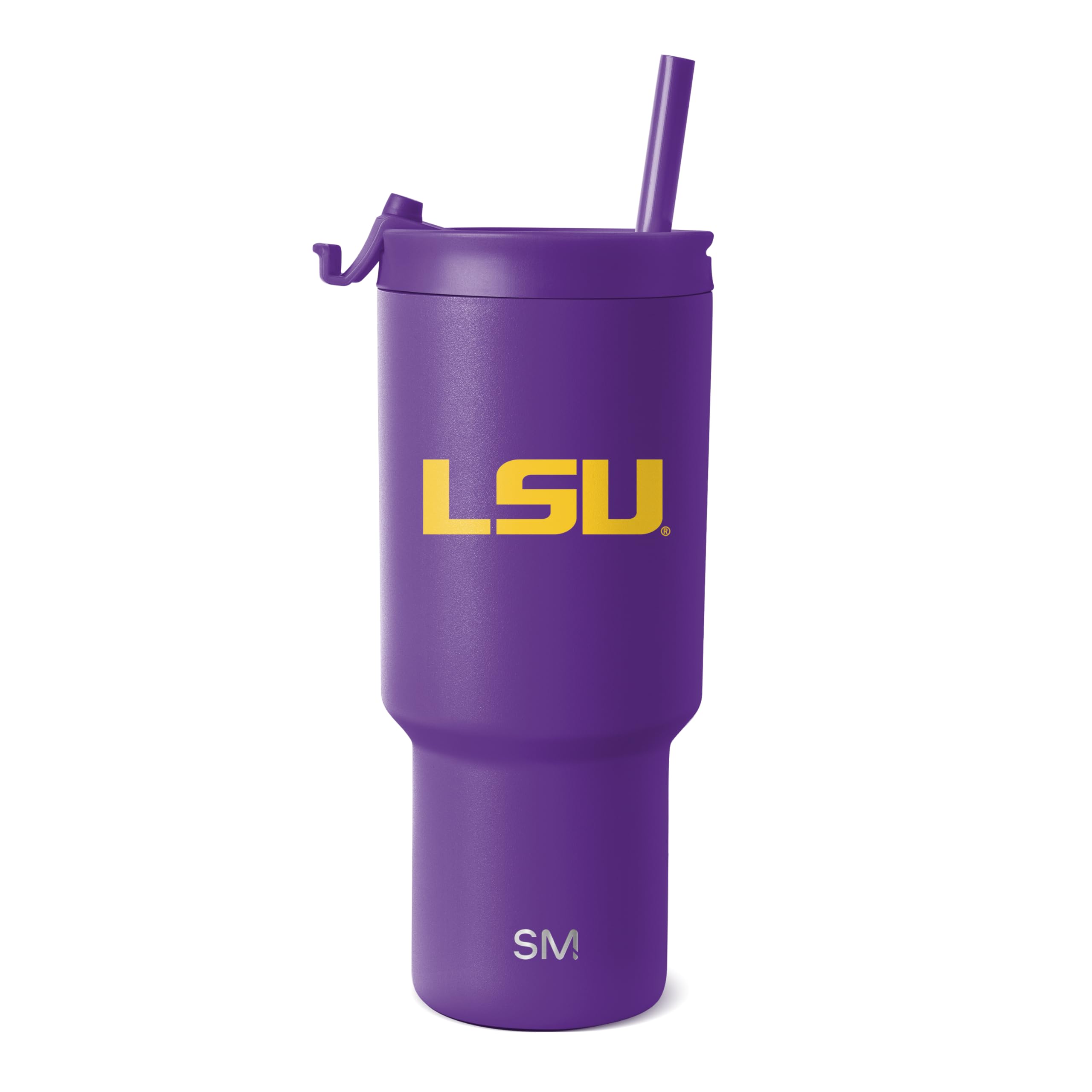 Simple Modern Officially Licensed Collegiate LSU Tigers 30 oz Tumbler with Flip Lid and Straws | Insulated Cup Stainless Steel | Gifts for Men Women | Trek Collection | Louisiana State University Image