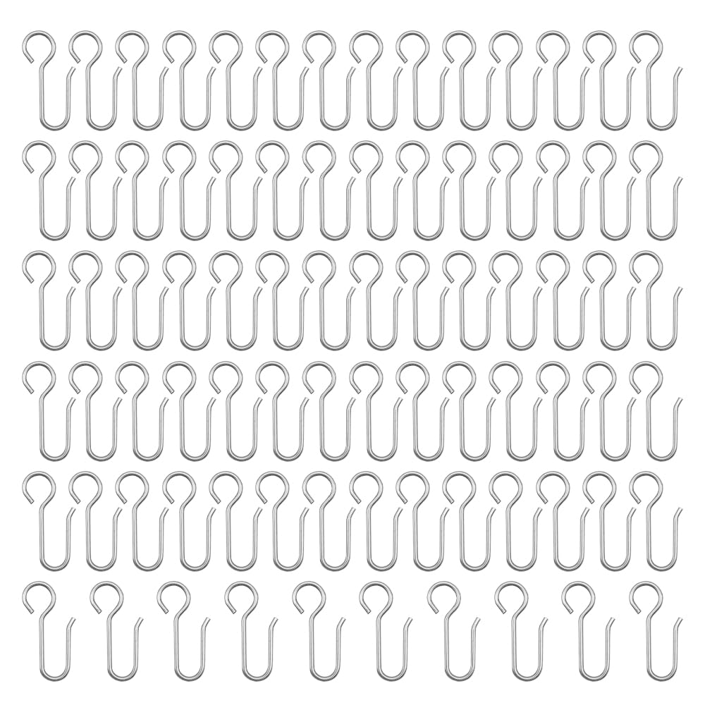 HLIWS 80 Pcs Metal Curtain Hooks for Window Curtain,Curtain hanging hooks,Zinc metal Shower Curtain Hooks,for Door, Window, Bathroom(34 * 18mm) — image 1