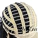 WeKen Halloween Wig Women Short Bob Kinky Straight Full Bangs Synthetic Black and Blonde