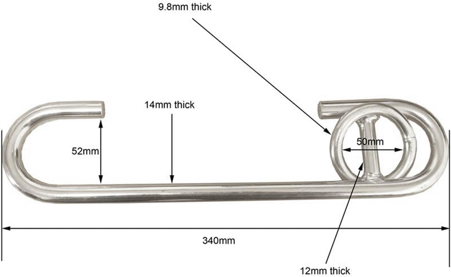 GALVANISED MOORING HOOK WITH RING FOR CANAL & RIVER PILING USE HEAVY