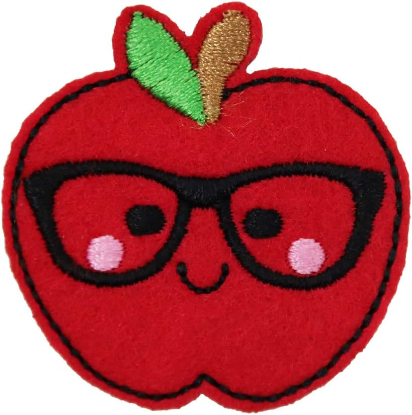 Mixed Media - Apple Teacher Embroidered Iron On Patch