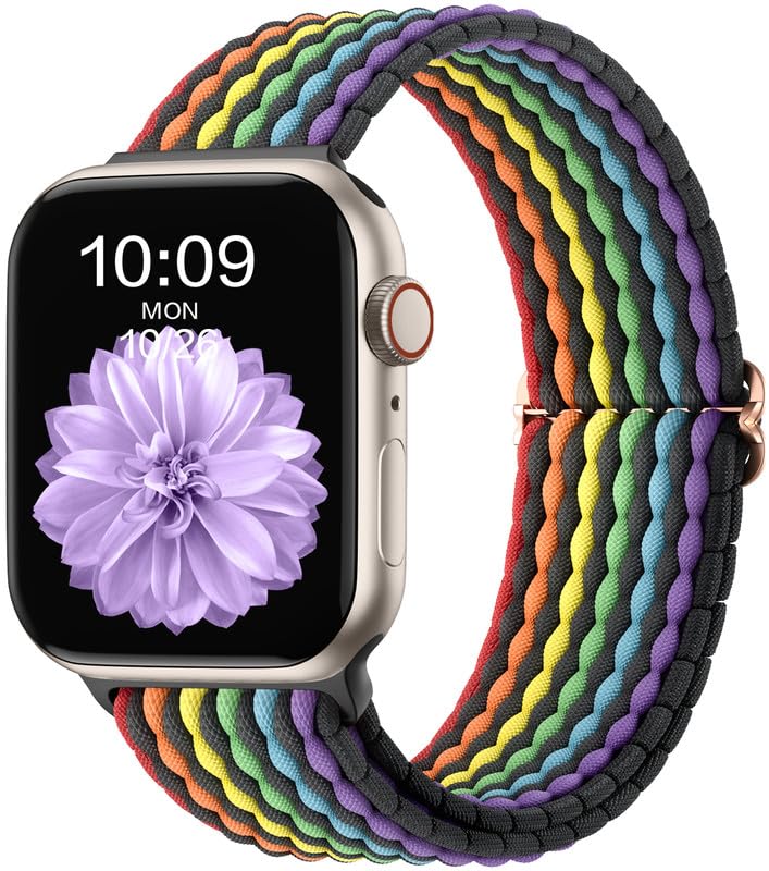 CeMiKa Braided Solo Loop Straps Compatible with Apple Watch Strap 38mm 40mm 41mm 42mm, Stretchy Straps Elastic Sport Band for Apple Watch SE/iWatch Series 11 10 9 8 7 6 5 4 SE Ultra 3 2 1, Women Men