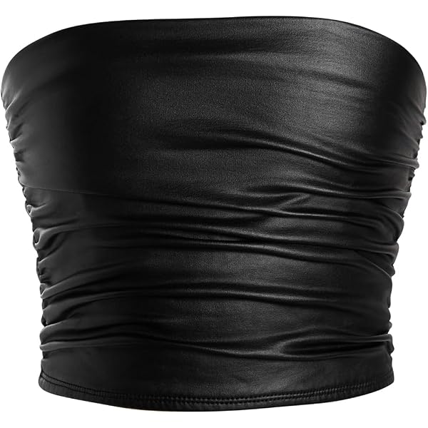 SOLY HUX Women's Strapless Tube Top - Ribbed Crop Bandeau, Sleeveless, For Summer & Going Out