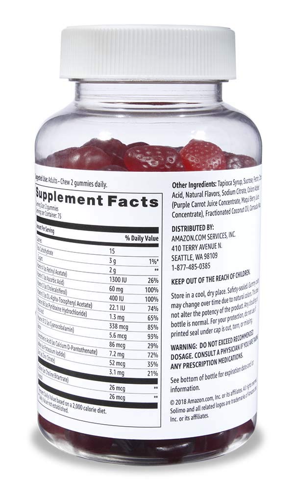 Amazon Basics Adult Multivitamin, 300 Gummies, 150Day Supply, 150 Count (Pack of 2) (Previously