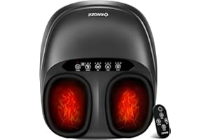 KNQZE Foot Massager Machine with Heat, Shiatsu Deep Kneading Foot Massager with Remote, Compression, Multi-Massage Modes, Auto-Off Timers, Gifts for Women Men