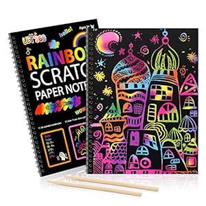 Dreamingbox 2 3 4 5 6 7 8-10 Year Boys Girls, Scratch Arts and Crafts for Kids Age 2-10 Stocking Fillers Birthday Gifts for 2-10 Year Old Toys Xmas Christmas, Black