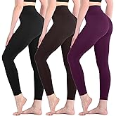 Leafigure 3 Pack Leggings for Women High Waisted Buttery Soft Yoga Pants for Workout Running Gym Athletic