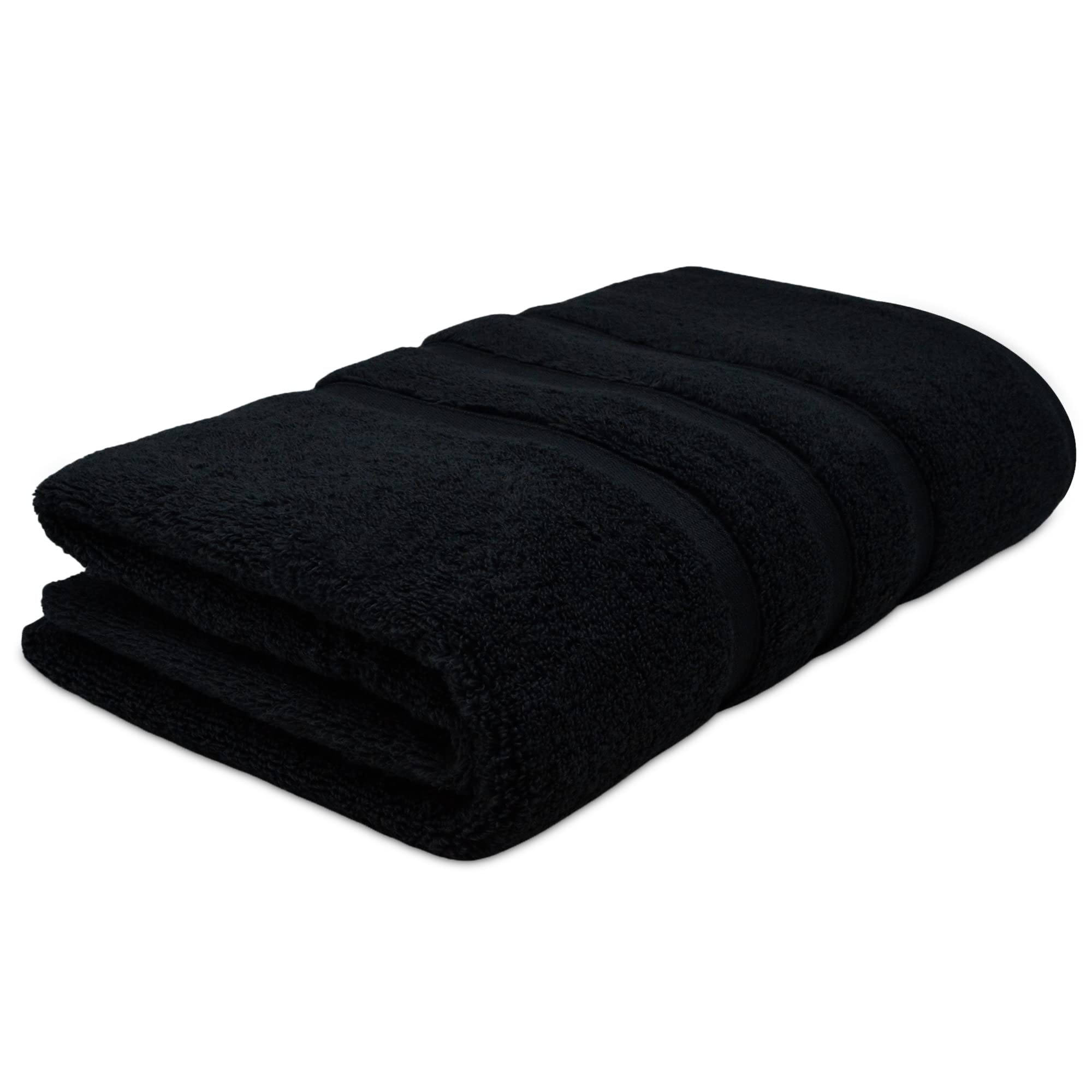 Towelogy® Premium Bath Towels 100% Egyptian Cotton Zero Twist Super Soft & Highly Absorbent Bathroom Towel Tear Resistant Strength 70 x 120cm | OEKO-TEX CERTIFIED & Eco-friendly (Noir Black, 1)