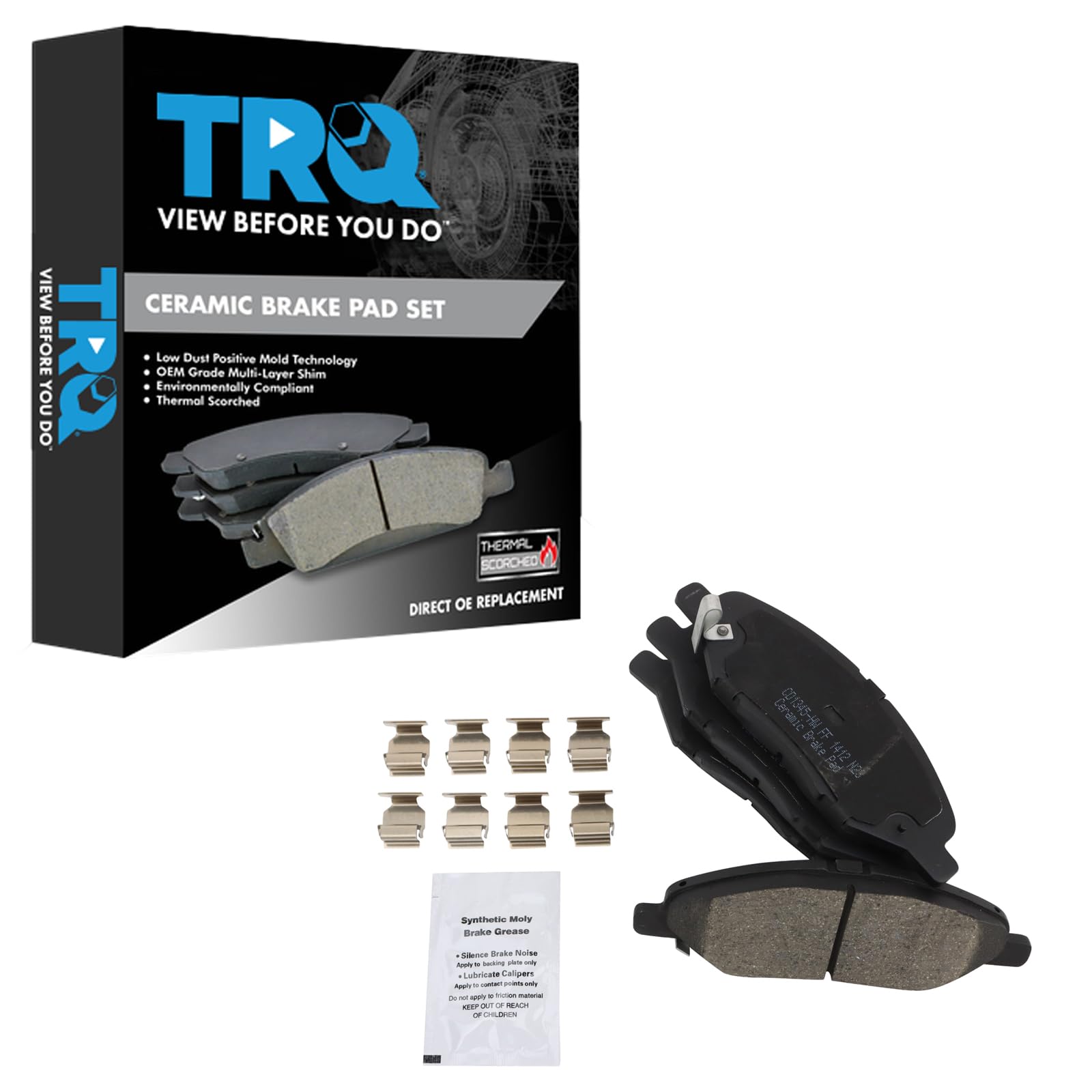 TRQ Front Brake Pads Ceramic Compatible with 2008-2011 Nissan Versa Image