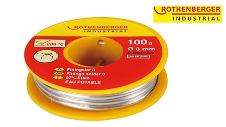 ROTHENBERGER Industrial Fittingslot 3 100 g , Ø 3 mm für Heizungs- und Trinkwasser Leitung , 045256E