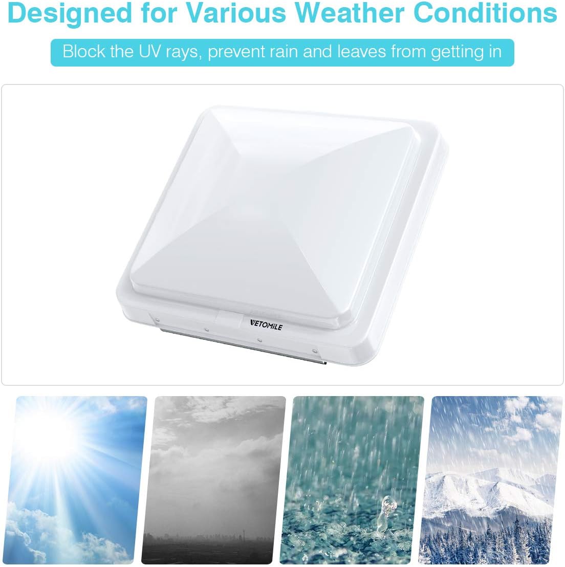 VETOMILE RV Roof Vent Lid Cover 14 inch Universal White Cover Lid for Motorhome Trailer RV Camper 2 Pack: Home Improvement