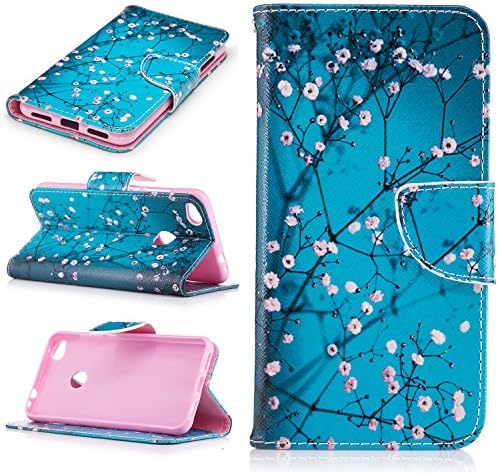 Huawei P8 Lite 2017/ Huawei Honor 8 Lite Case - Ticase Premium PU Leather Wallet Case [Stand Function] [Card Slots] Shockproof Case Flip Cover for Huawei P8 Lite 2017 - Pink Flower