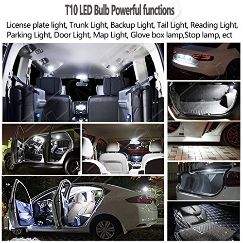 194 T10 LED Light Bulbs White 12V 3030 3SMD Canbus Error Free W5W 921 168 LED Bulb Super Bright for Car Interior Exterior Lights Map Door Reading Trunk Backup Tail Lights License Plate lamp(8PCS-3SMD)