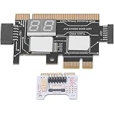 Motherboard Diagnostic Card, Advanced Multi Interface PCIe LPC Compatible Post Test Analyzer with LED Indicators for Desktop Laptop PC Repair Technicians Black 78x51.8mm