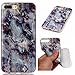 UCLL iphone 7 Plus Case ,Marble Pattern Soft Flexible TPU Slim Fit Protective Cover Case for Iphone7plus with a Screen Protector (Deep gray)