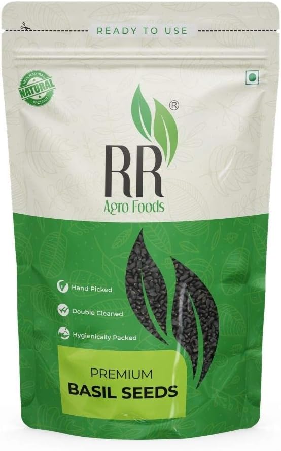 RR AGRO FOODS Basil Seeds 3 KG | Tukmariya | Falooda Seeds | Sabja Seeds for Weight Loss Pack of 1