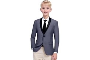 Boys Blazer Kids One Button Suit Jacket Toddler Teen Slim Fit Lightweight Sport Coat Homecoming Dress Valentines Day Gifts