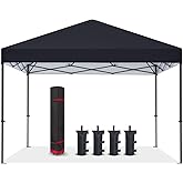 COOSHADE Durable Easy Pop Up Canopy Tent 12x12Ft(Black)