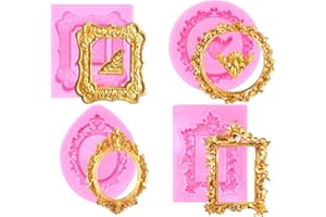 4-Piece Silicone Frame Mold Set - Versatile Polymer Clay Molds for Chocolate, Resin Crafts & Cake Decoration