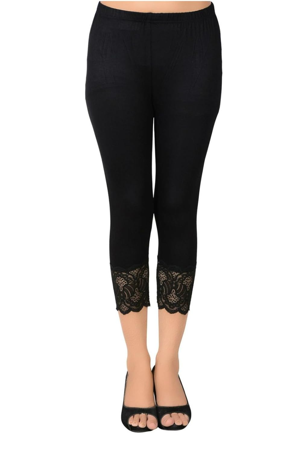you forever black solid viscose short leggings