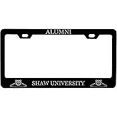 Shaw University Bears Alumni Engraved Metal License Plate Frame Officially Licensed Black