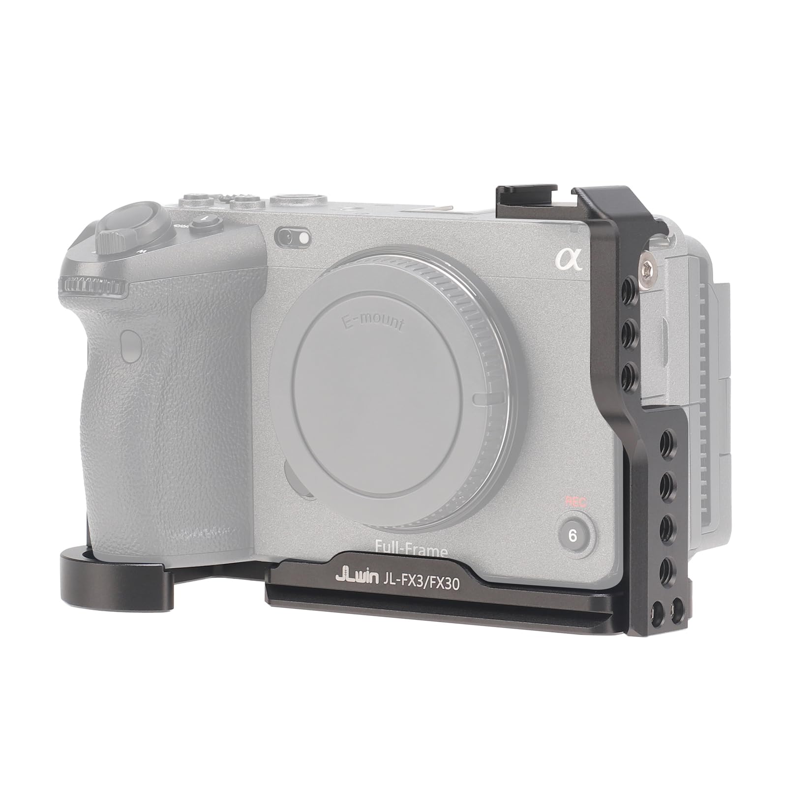 FOTGA FX3/FX30 Camera Cage with Cold Shoe, 1/4" Thread, 3/8"-16 Locating Holes for ARRI Grip, Fit for Sony ILME-FX30/FX3/Original XLR Handle, Compatible with DJI RS2 RS3 PRO Stabilizer (U-Shaped Cage)