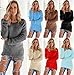 ECOWISH Women's Long Sleeve Knit Blouse Pullover Loose Tops V Neck Autumn Sweater