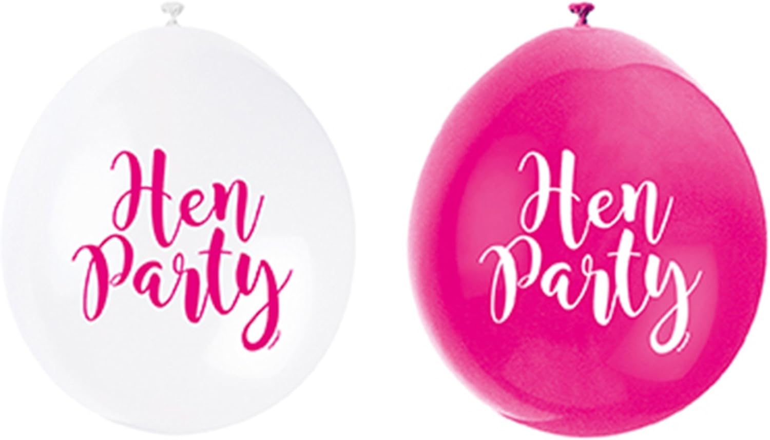 White & Pink Hen Party Latex Balloons (22cm) Pack of 10 - Fun & Stylish Celebration Decorations
