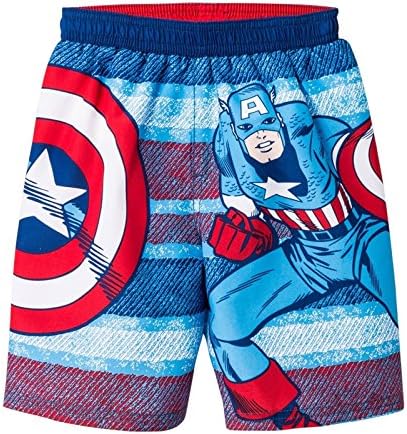 Marvel BOYS Captain America Shield Toddler Swim Trunks (3T)