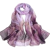 MINIDORA Lightweight Scarves for Women Elegant Floral Pattern Scarf Shawls Sunscreen Head Shawls