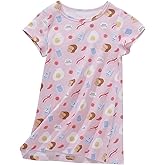 Xrknofio Girl's Cotton Nightgowns Short Sleeve Princess Sleep Shirts Comfy Nightdress Sleepwear